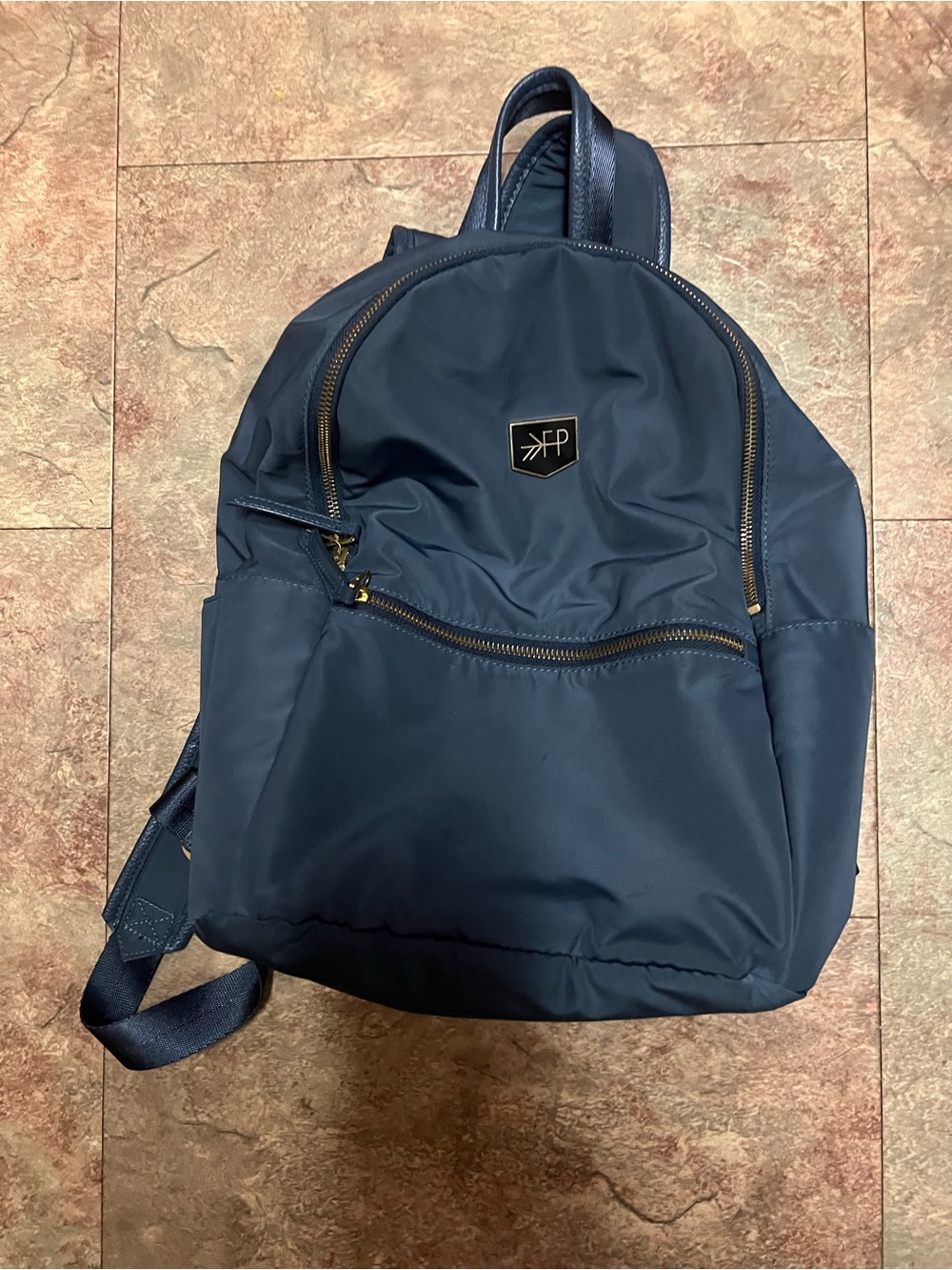 Freshly Picked Navy Backpack with Gold Hardware